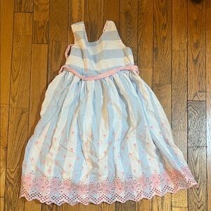 Charming Blue and Pink Kids Dress with Floral Accents